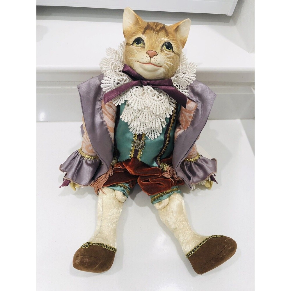 Vintage Wayne Kleski Katherine's Collection Sitting CAT DOLL 15”